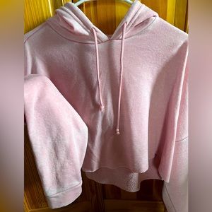 Forever 21 Light Pink Cropped Hoodie